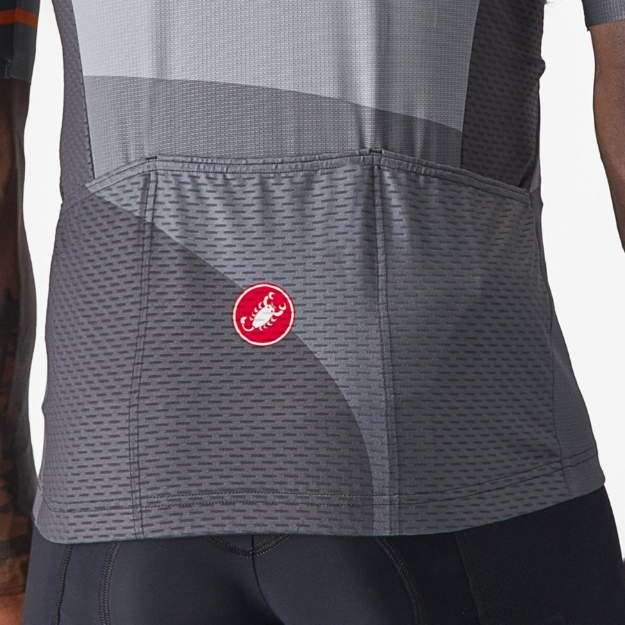 Dark Grey / Silver Grey Castelli ORIZZONTE Men Jersey | OMP781964