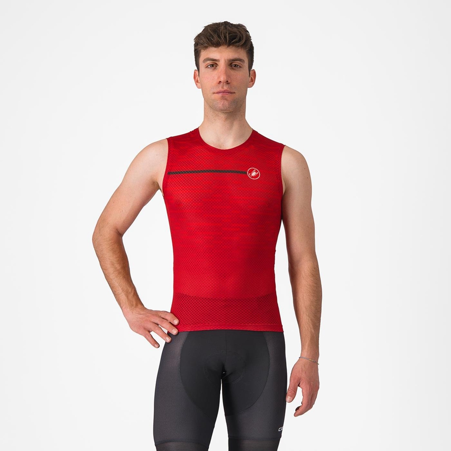 Dark Red Castelli INSIDER SLEEVELESS Men Jersey | GHE327850