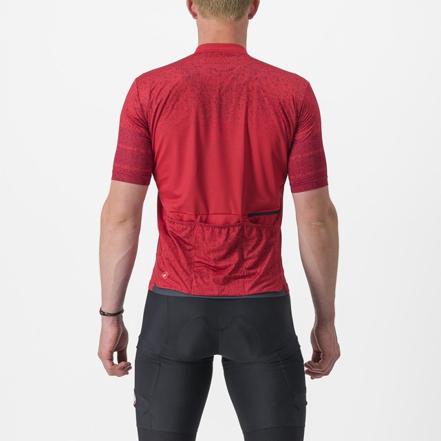 Dark Red Castelli UNLIMITED TERRA Men Jersey | SVG735124