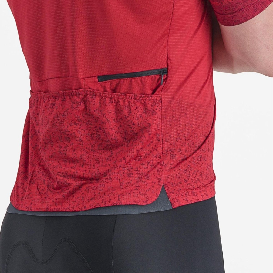 Dark Red Castelli UNLIMITED TERRA Men Jersey | SVG735124