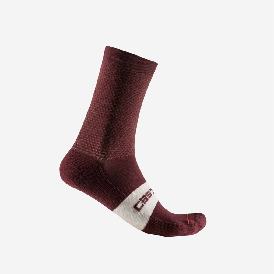 Deep Burgundy Castelli ESPRESSO 15 Men Socks | AFX768913