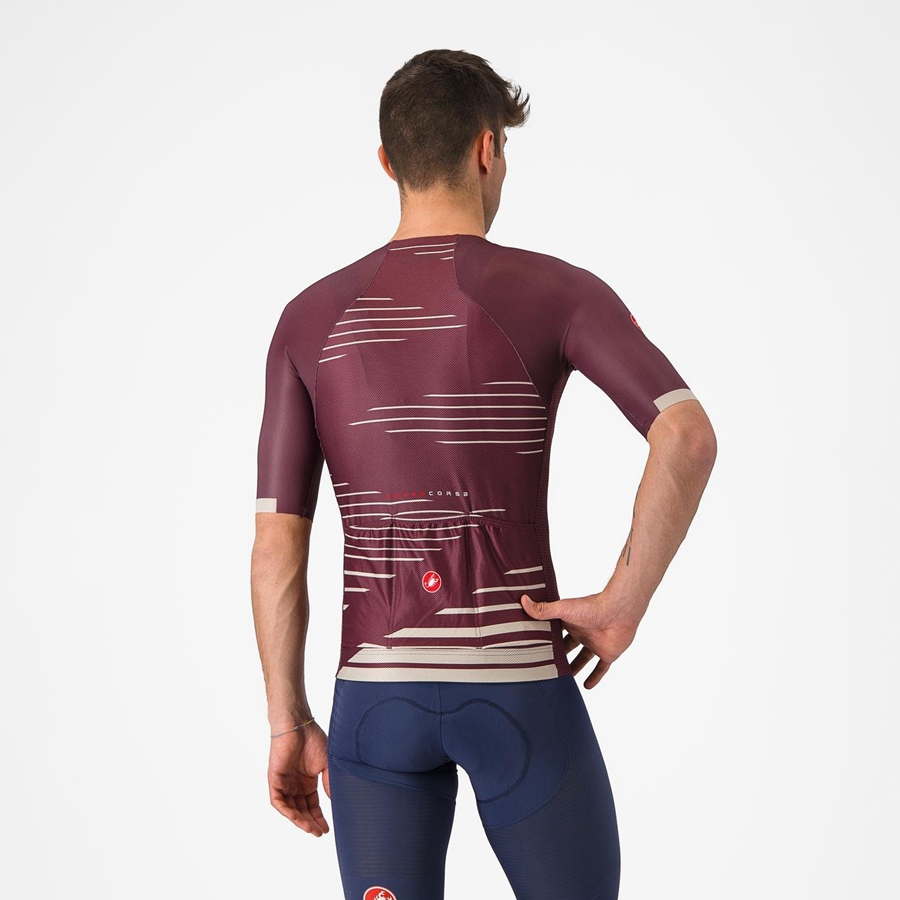 Deep Burgundy / Silver Castelli CLIMBER'S 4.0 Men Jersey | UFP960371