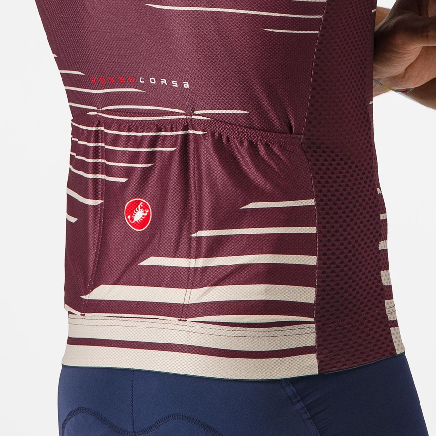 Deep Burgundy / Silver Castelli CLIMBER'S 4.0 Men Jersey | UFP960371