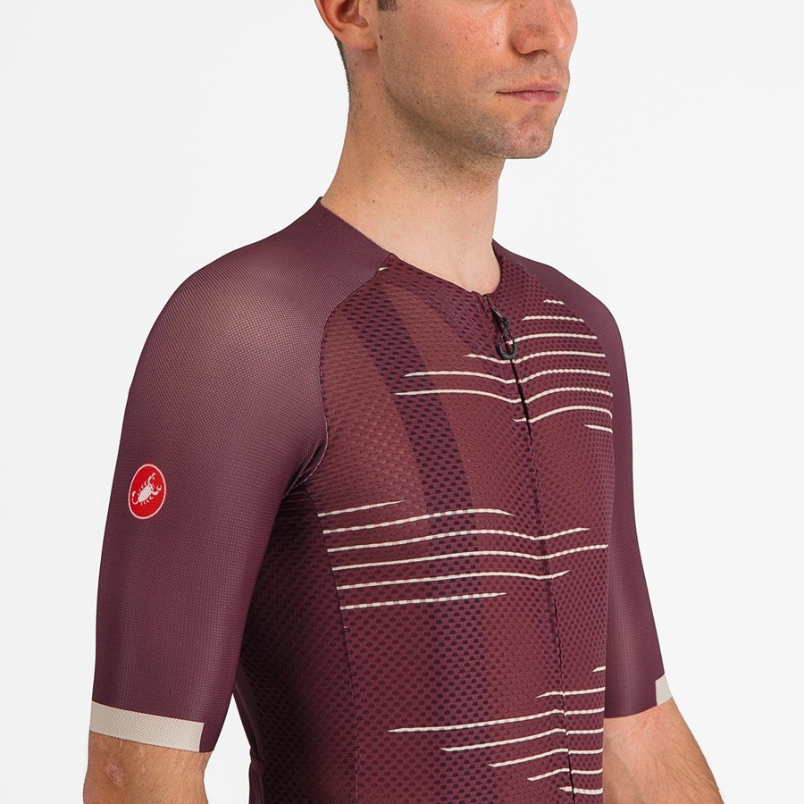 Deep Burgundy / Silver Castelli CLIMBER'S 4.0 Men Jersey | UFP960371