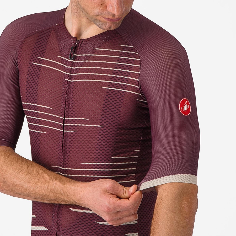 Deep Burgundy / Silver Castelli CLIMBER'S 4.0 Men Jersey | UFP960371