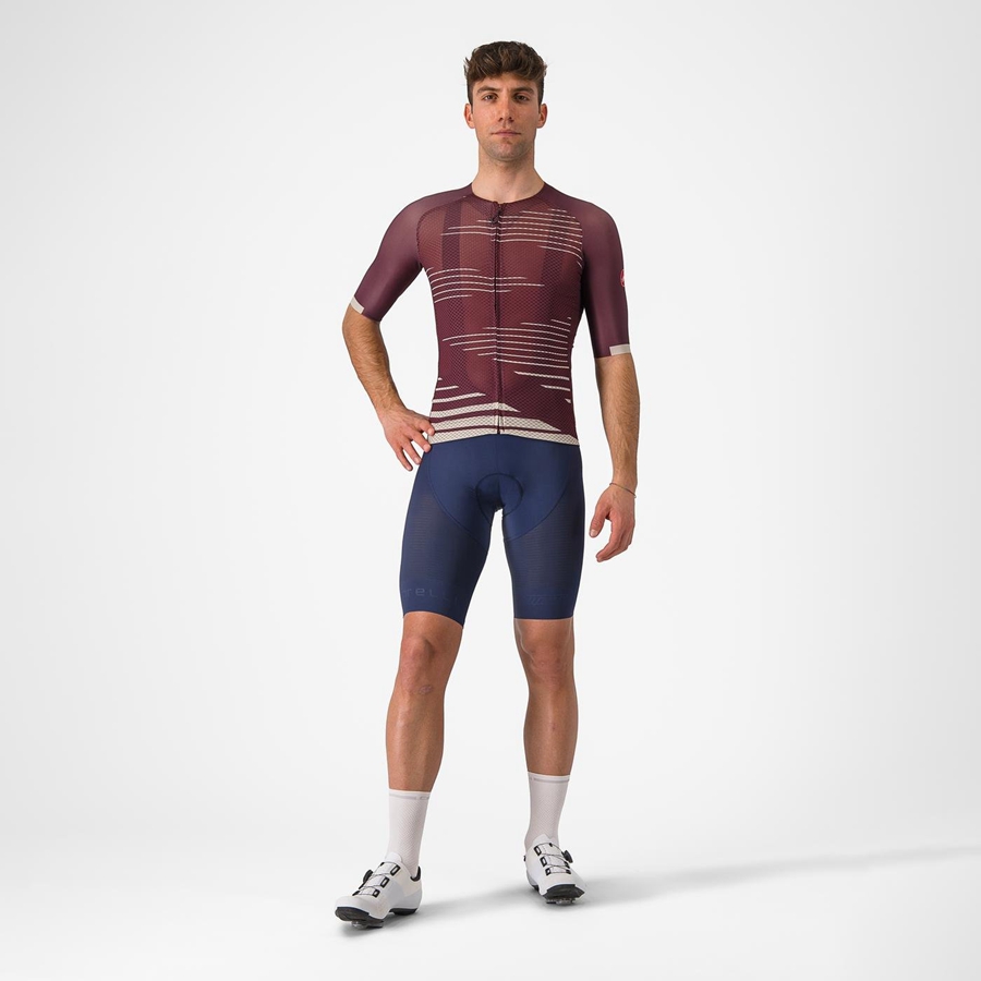 Deep Burgundy / Silver Castelli CLIMBER'S 4.0 Men Jersey | UFP960371