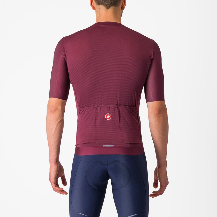 Deep Burgundy / Silver Castelli ESPRESSO Men Jersey | XRV035967