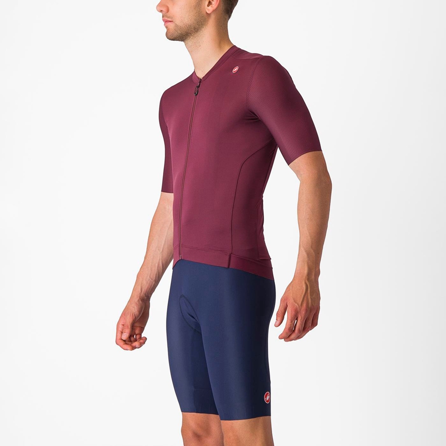 Deep Burgundy / Silver Castelli ESPRESSO Men Jersey | XRV035967