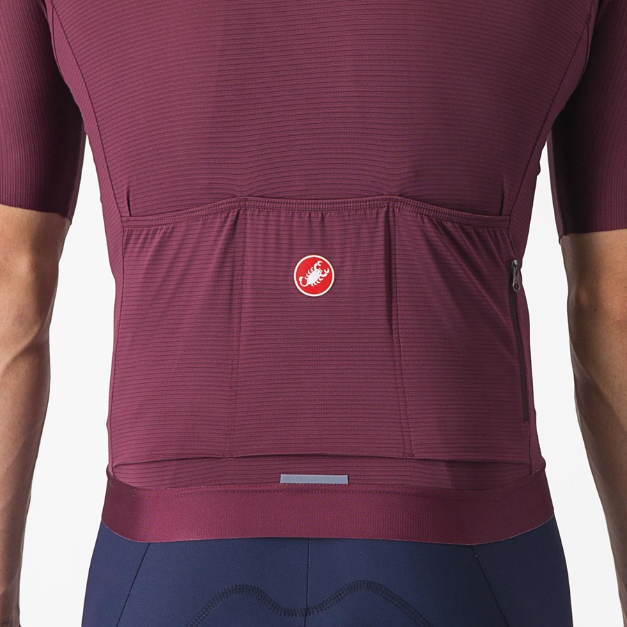 Deep Burgundy / Silver Castelli ESPRESSO Men Jersey | XRV035967