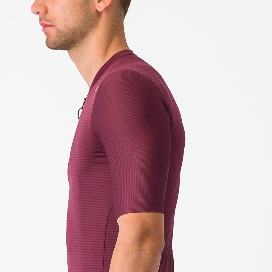 Deep Burgundy / Silver Castelli ESPRESSO Men Jersey | XRV035967