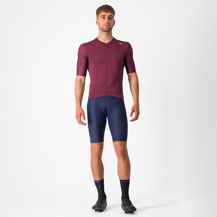 Deep Burgundy / Silver Castelli ESPRESSO Men Jersey | XRV035967