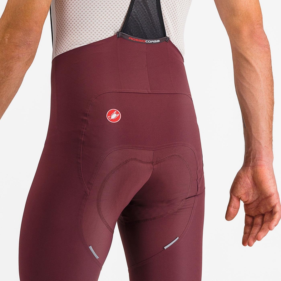 Deep Burgundy / White Castelli FREE AERO RC CLASSIC Men Bib Shorts | NZR046328