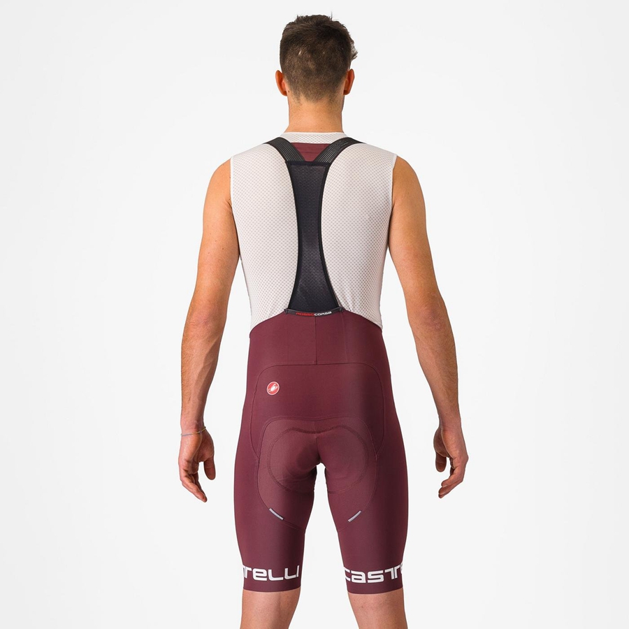 Deep Burgundy / White Castelli FREE AERO RC CLASSIC Men Bib Shorts | NZR046328