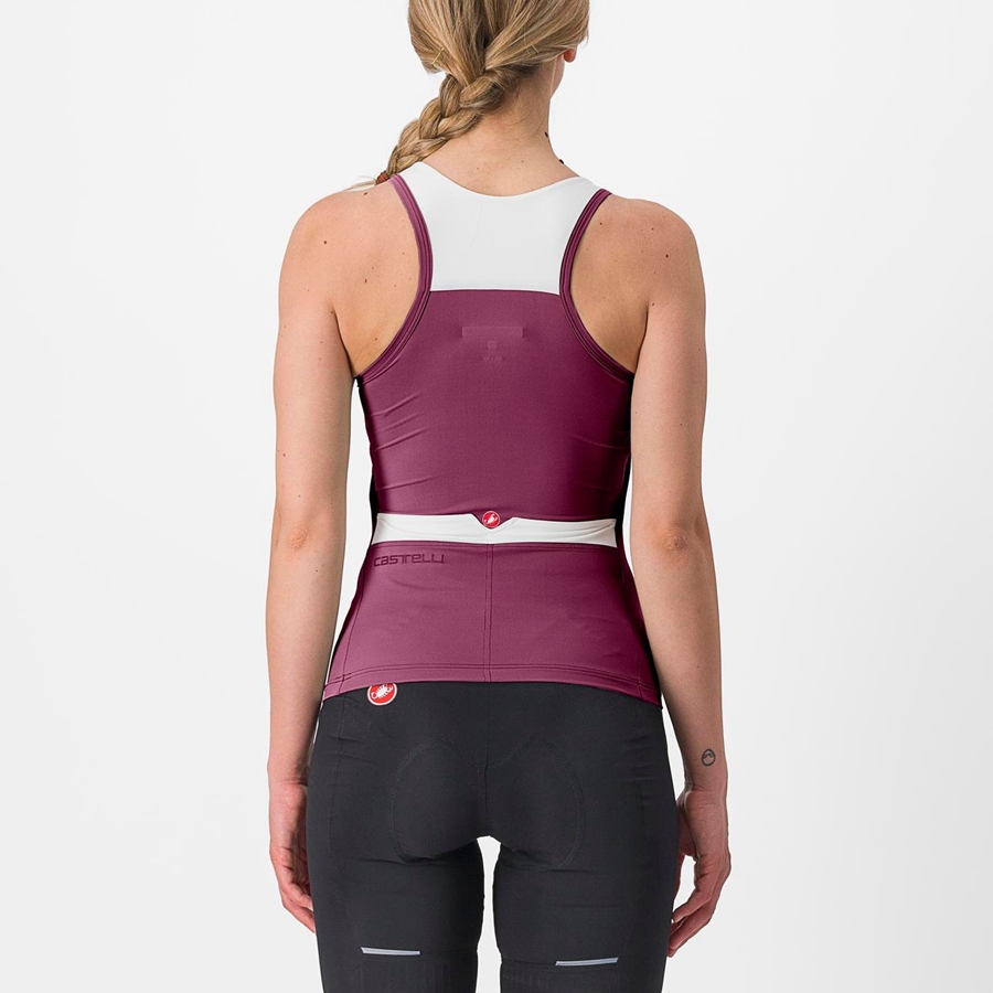 Deep Purple / White Castelli SOLARIS TOP Women Jersey | JBV761054