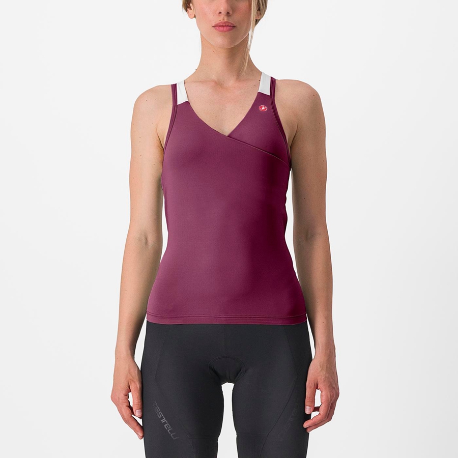 Deep Purple / White Castelli SOLARIS TOP Women Jersey | JBV761054