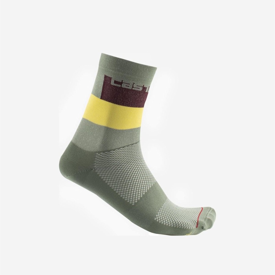 Green Castelli BLOCCO 15 Men Socks | UBV468079