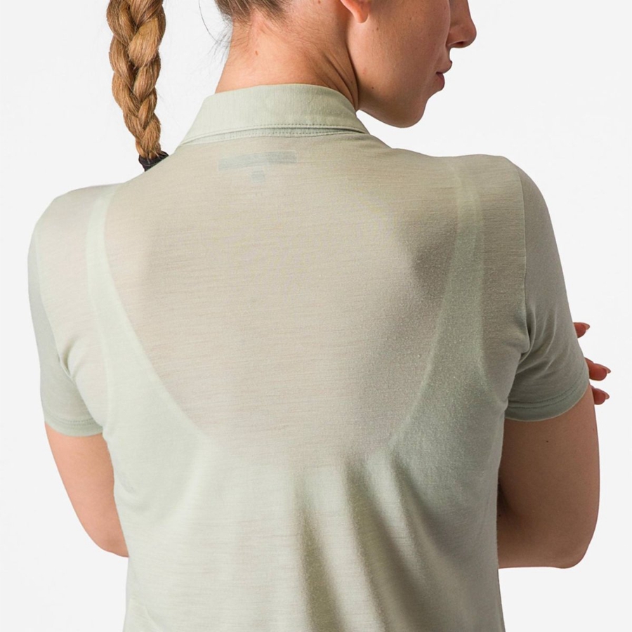 Green Castelli MERINO W POLO Women Casual | RPU519280