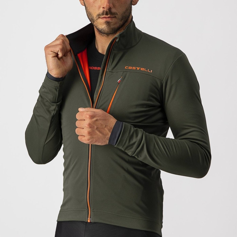 Green / Red Castelli GO Men Jackets | GZL953167