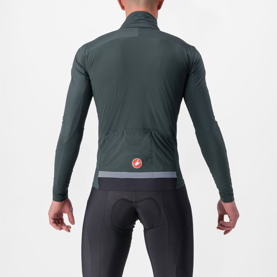 Green / Red Orange Castelli BETA RoS Men Jackets | CTH328401