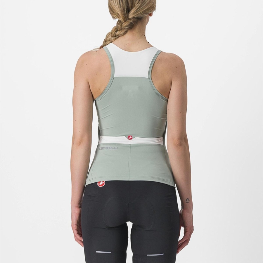 Green / White Castelli SOLARIS TOP Women Jersey | PBQ301652