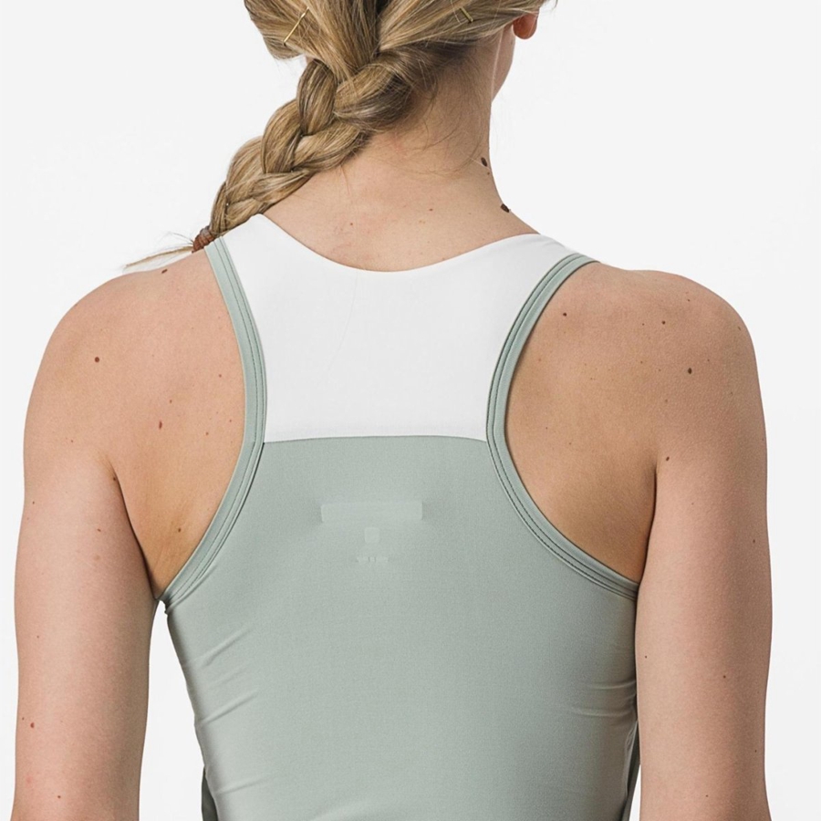 Green / White Castelli SOLARIS TOP Women Jersey | PBQ301652