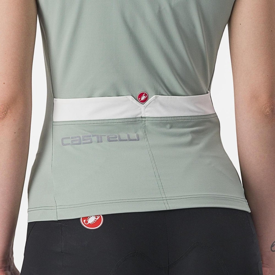 Green / White Castelli SOLARIS TOP Women Jersey | PBQ301652