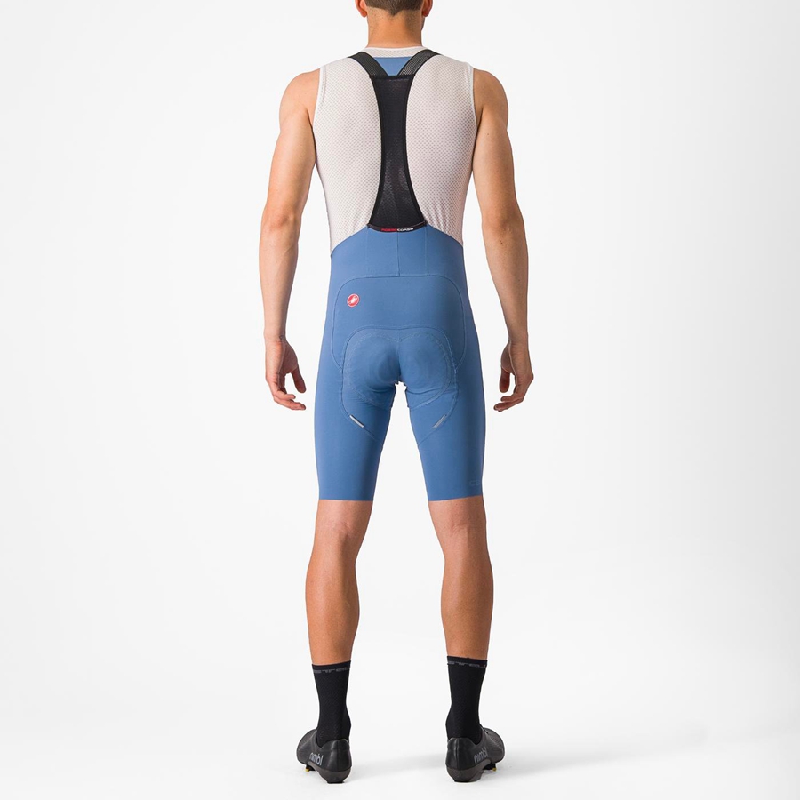 Grey Blue Castelli FREE AERO RC Men Bib Shorts | XTS736415