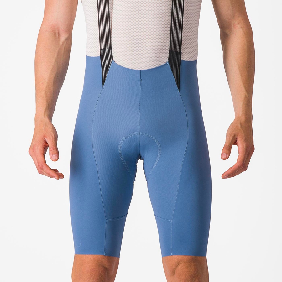 Grey Blue Castelli FREE AERO RC Men Bib Shorts | XTS736415