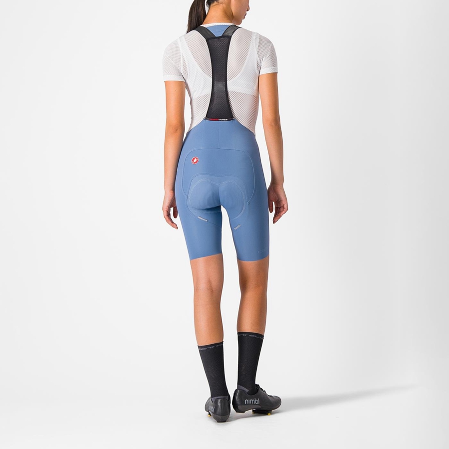 Grey Blue Castelli FREE AERO RC W Women Bib Shorts | NSG218675