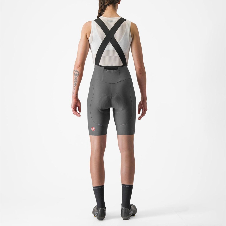 Grey Castelli ESPRESSO W DT Women Bib Shorts | ILR287456