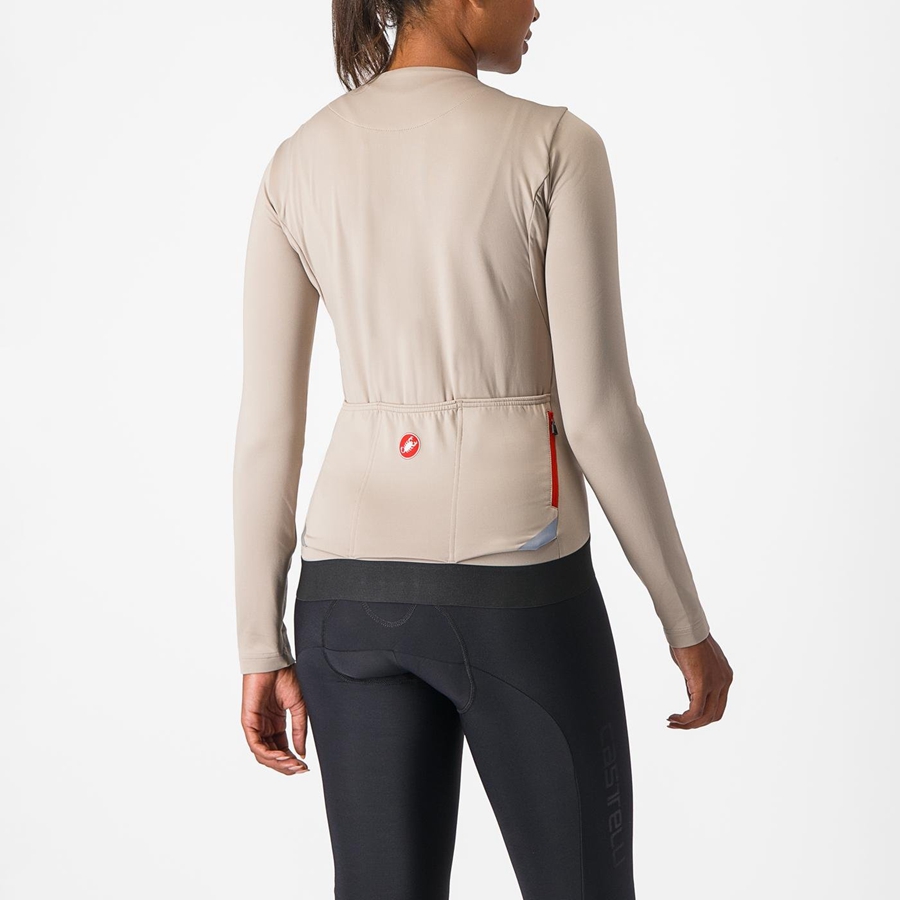 Grey Castelli FLY LS W Women Jersey | NIG352746