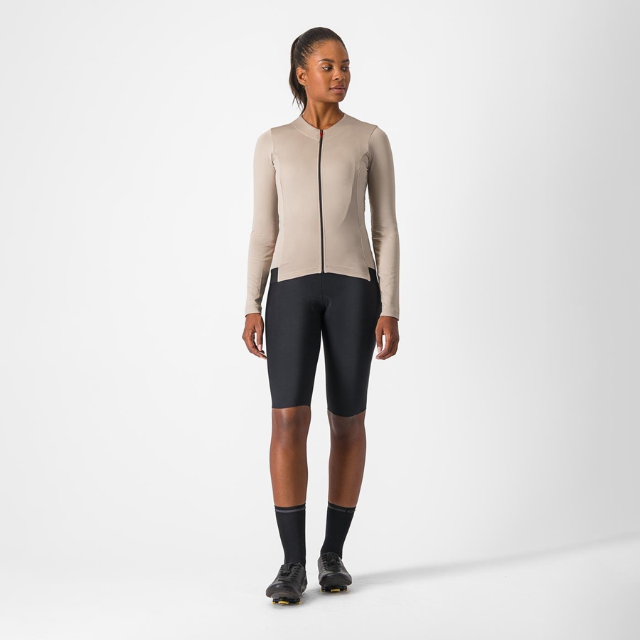 Grey Castelli FLY LS W Women Jersey | NIG352746