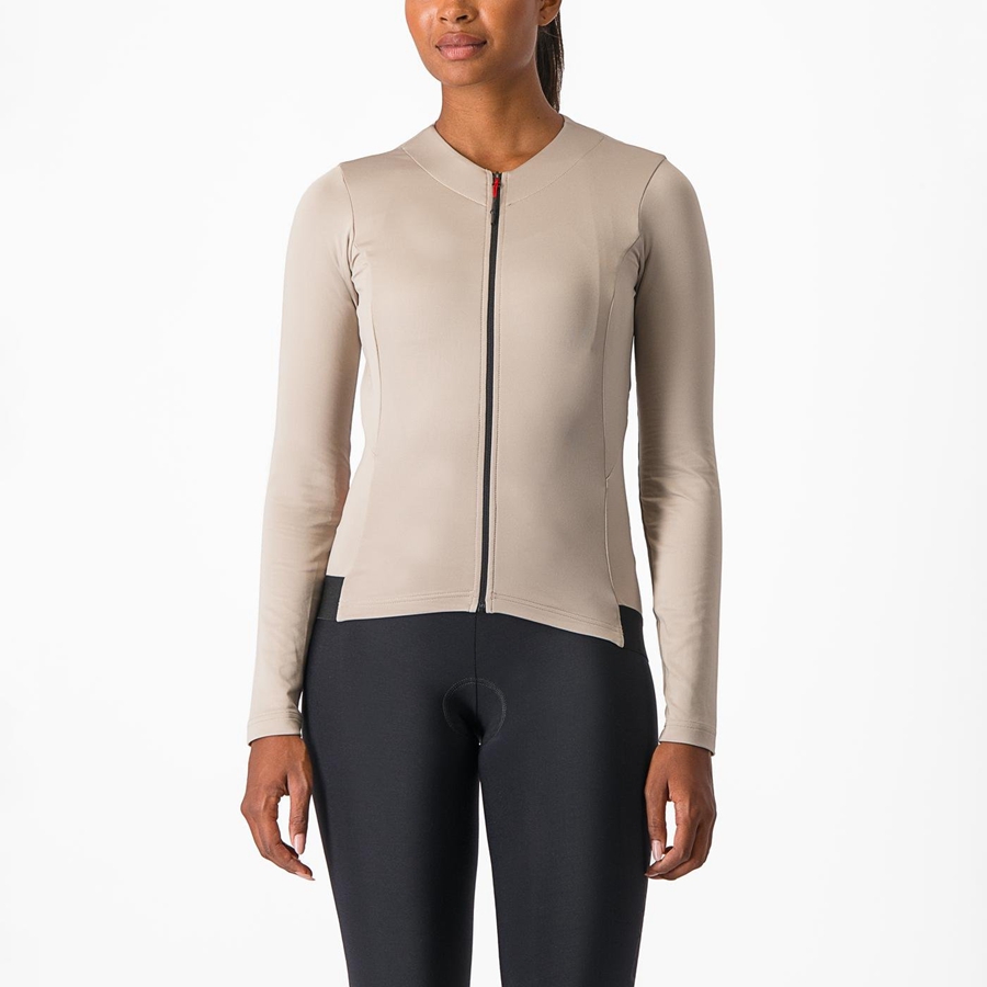 Grey Castelli FLY LS W Women Jersey | NIG352746