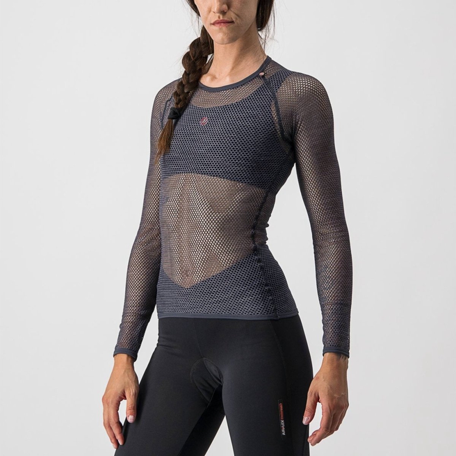 Grey Castelli MIRACOLO W LONG SLEEVE Women Base Layer | AMB693870