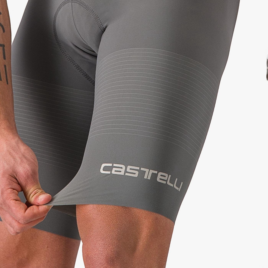 Grey Castelli PREMIO Men Bib Shorts | XAT738516