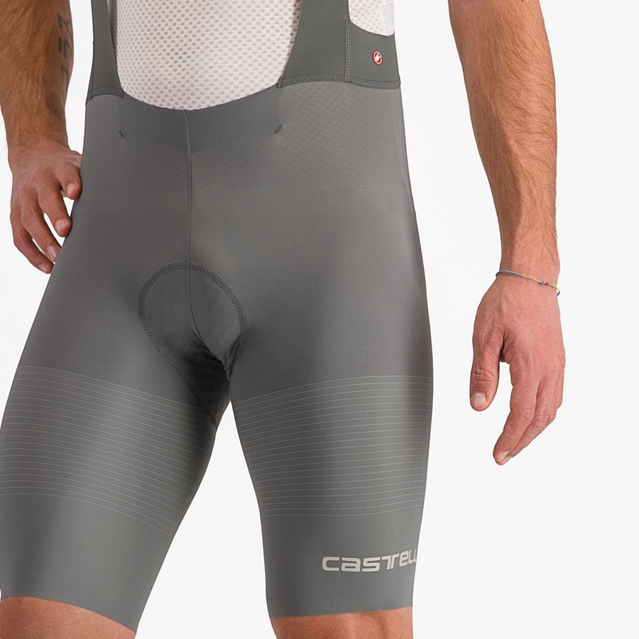 Grey Castelli PREMIO Men Bib Shorts | XAT738516