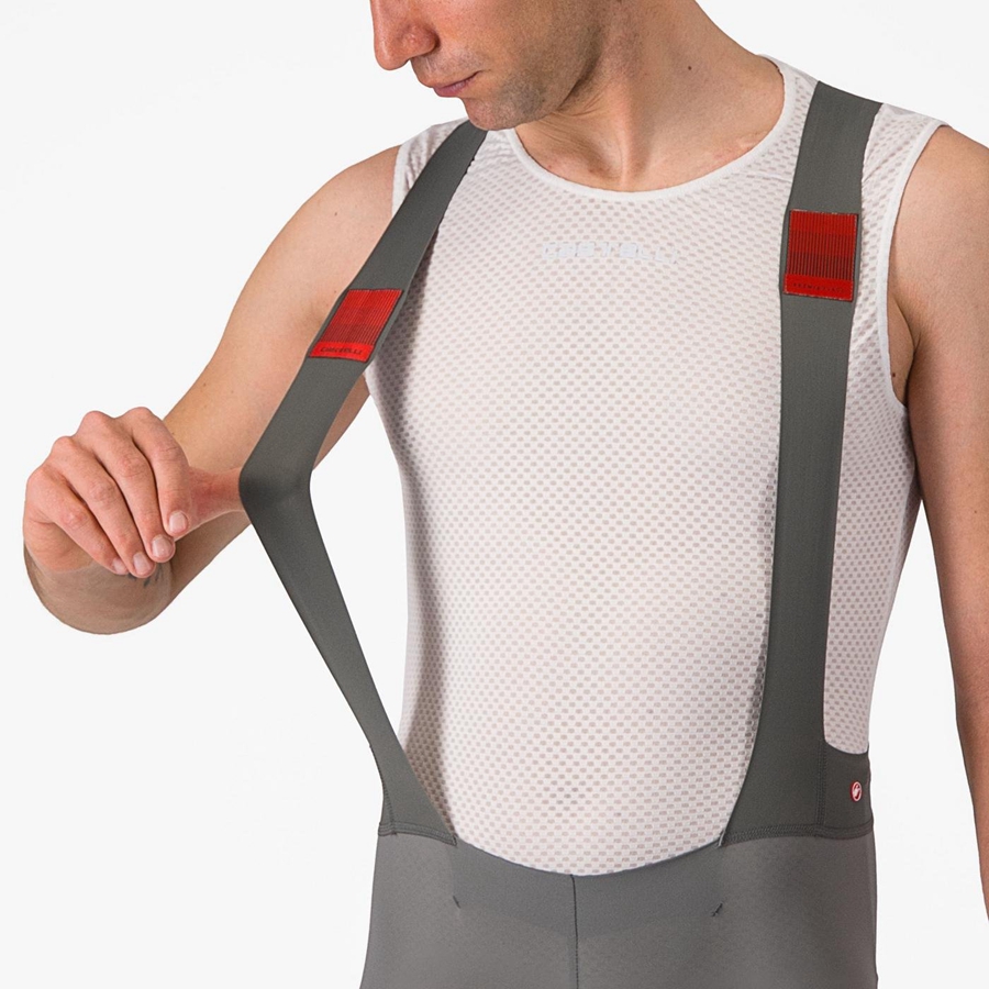 Grey Castelli PREMIO Men Bib Shorts | XAT738516