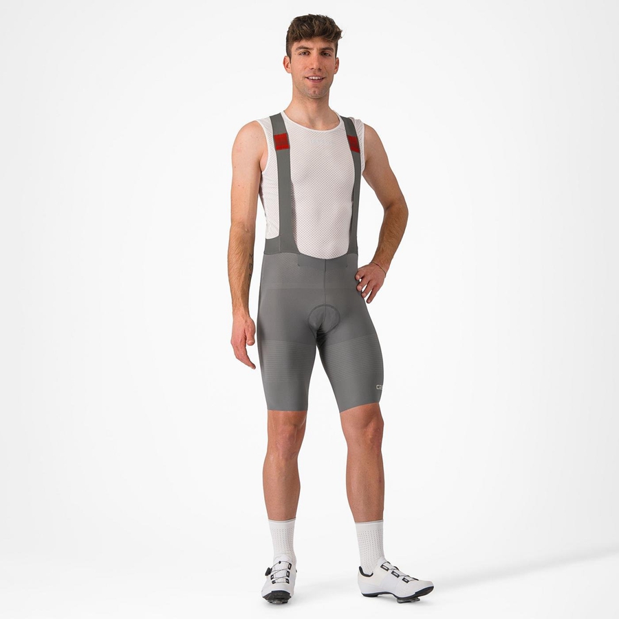 Grey Castelli PREMIO Men Bib Shorts | XAT738516