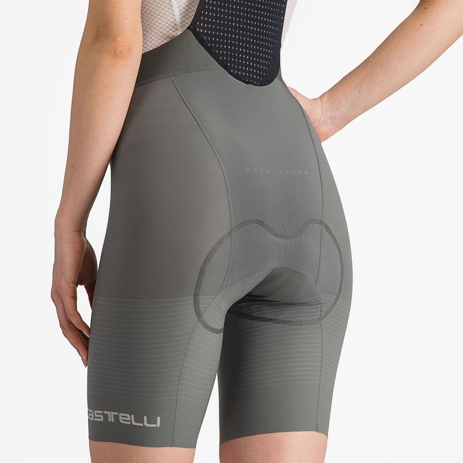 Grey Castelli PREMIO W Women Bib Shorts | RCN839761