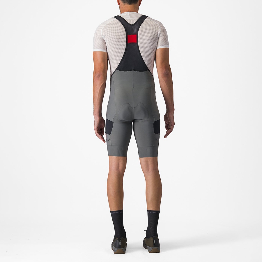 Grey Castelli UNLIMITED CARGO Men Bib Shorts | AYD297804