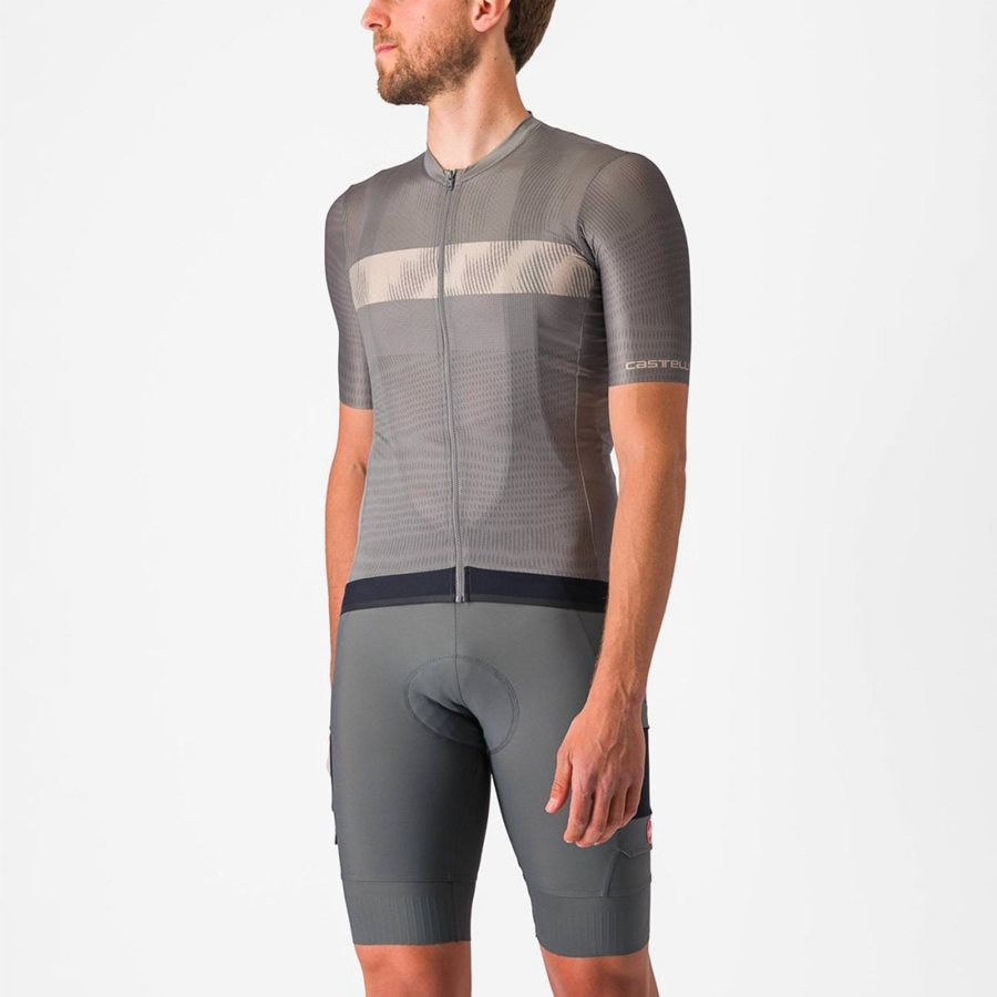 Grey Castelli UNLIMITED ENDURANCE Men Jersey | WDI593760