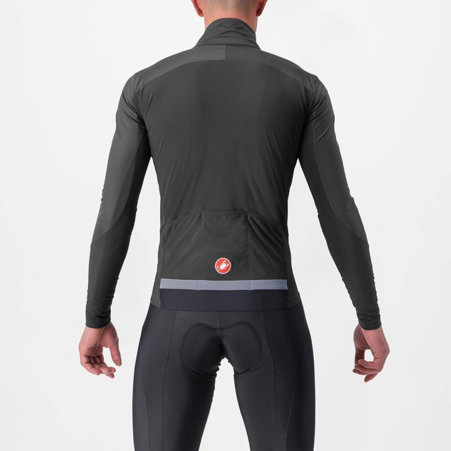 Grey / Dark Grey / Red Castelli BETA RoS Men Jackets | UFE497320