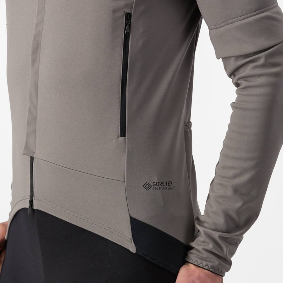 Grey / Khaki Grey Castelli PERFETTO RoS 2 CONVERTIBLE Men Jackets | QLC962041