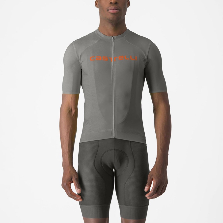 Grey / Orange Castelli PROLOGO LITE Men Jersey | IRW425790