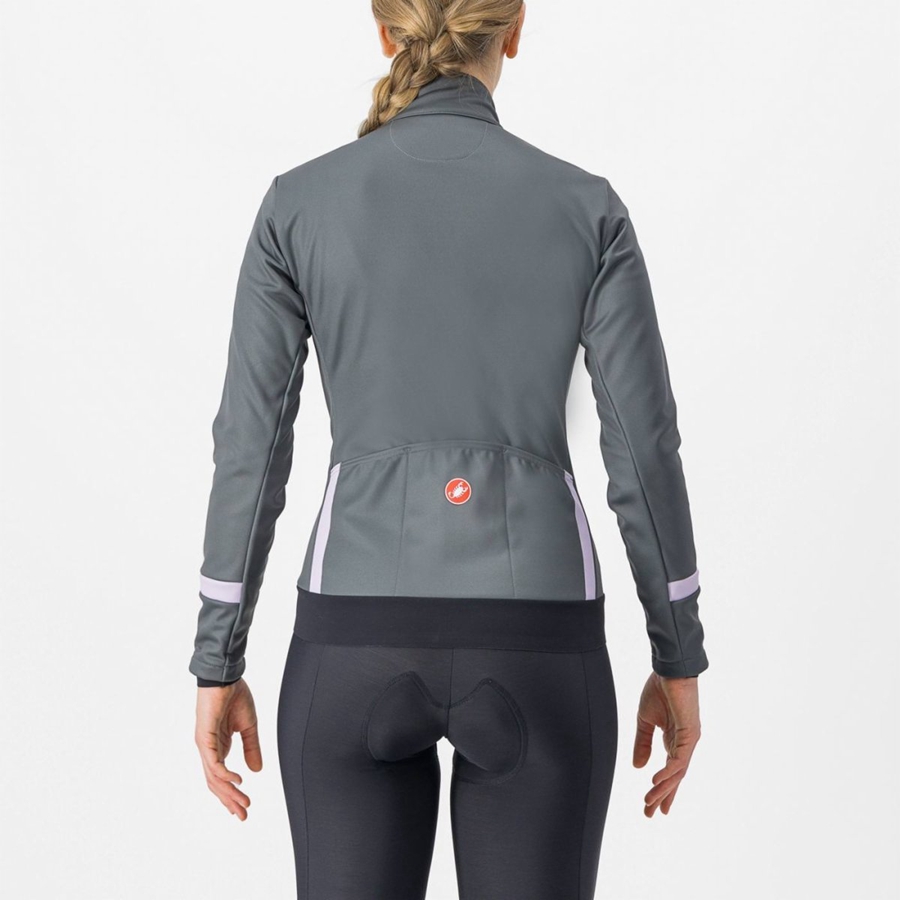 Grey / Purple Castelli DINAMICA 2 Women Jackets | SZT864759