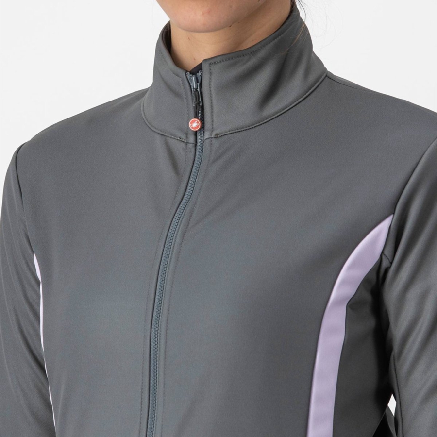 Grey / Purple Castelli DINAMICA 2 Women Jackets | SZT864759