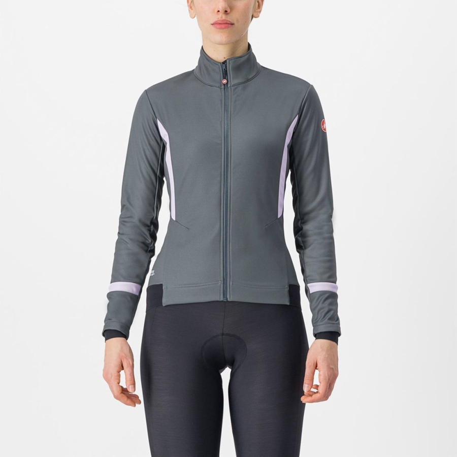 Grey / Purple Castelli DINAMICA 2 Women Jackets | SZT864759