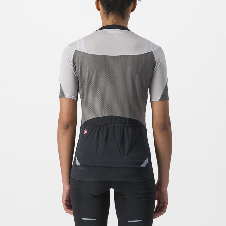 Grey / Silver Grey Castelli GRADIENT COLOR BLOCK Women Jersey | DPB581324