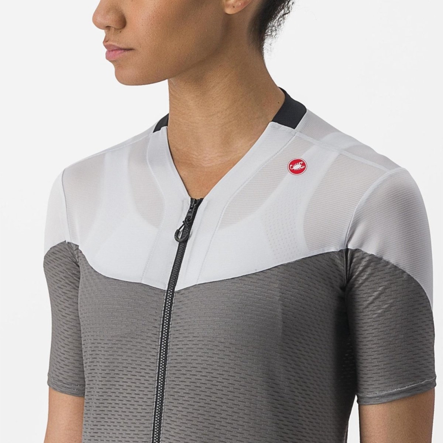 Grey / Silver Grey Castelli GRADIENT COLOR BLOCK Women Jersey | DPB581324