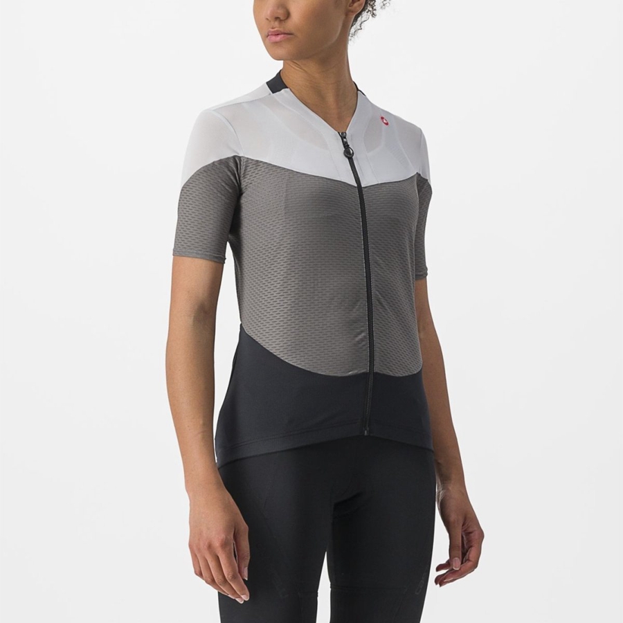 Grey / Silver Grey Castelli GRADIENT COLOR BLOCK Women Jersey | DPB581324